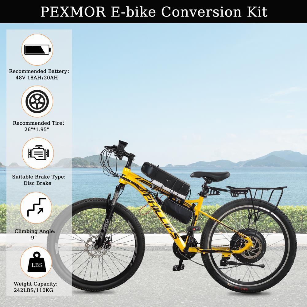 26" Electric Bike Bicycle Conversion Kit 48V 1200W Front/Rear Wheel E-Bike Motor - Picture 17 of 24