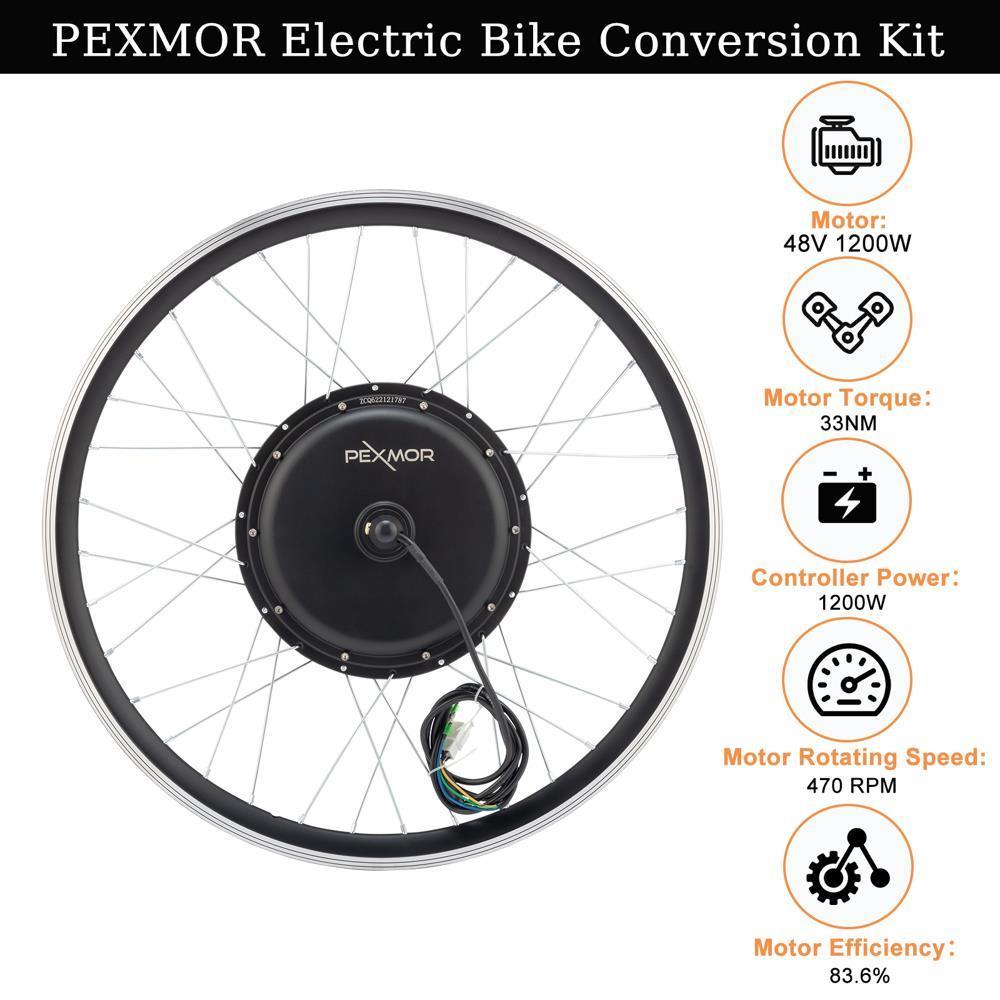 26" Electric Bike Bicycle Conversion Kit 48V 1200W Front/Rear Wheel E-Bike Motor - Picture 16 of 24