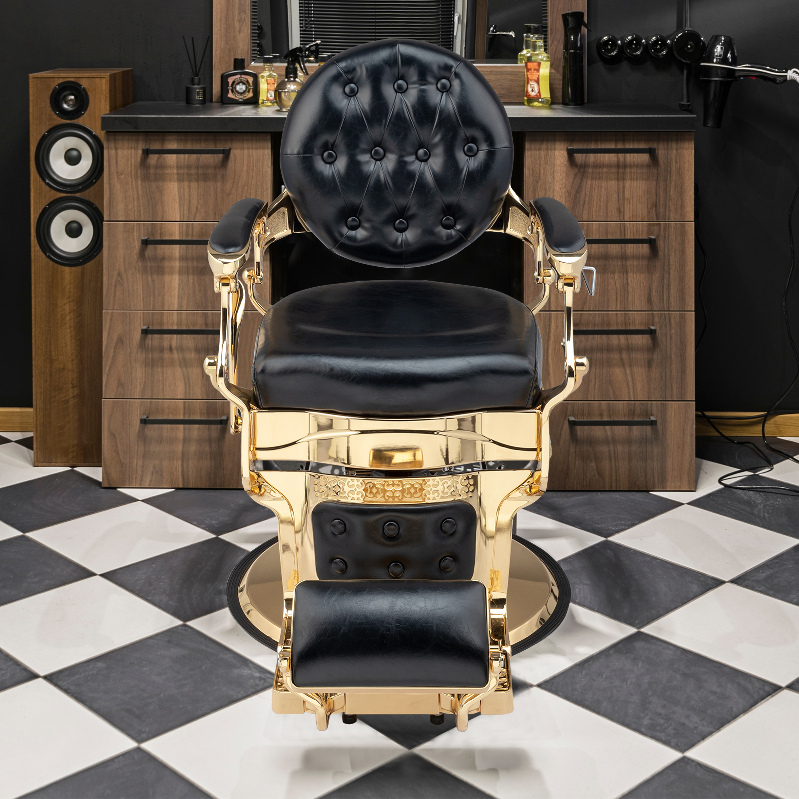 Omysalon Fully Reclining Barber Chair OmySalon Vintage Barber