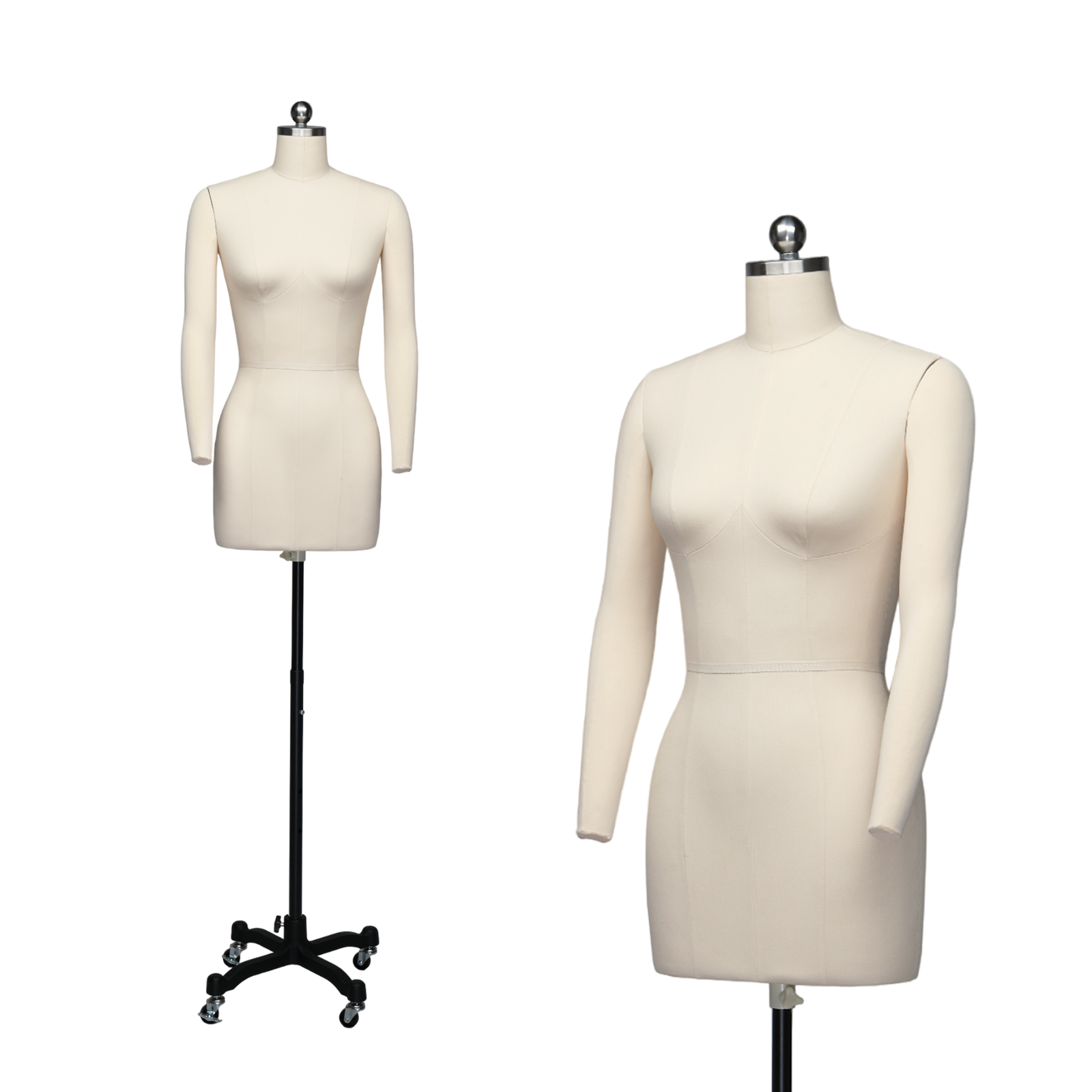 Female/Male Mannequin,39-56/42-59 Inch Height Adjustable Torso Dress Form Sewing Manikin Dress Model Mannequin Stand Mannequin Display Head Dress Mannequin Clothing Form Metal Base Stand (42-59Inch