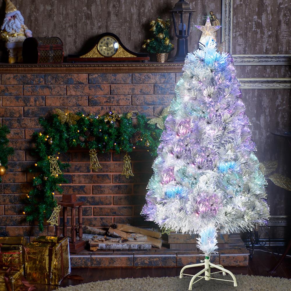 New 4Ft Christmas Xmas Trees Optical Fiber PVC Branches LED Pre-Lit Decorated - Picture 11 of 15