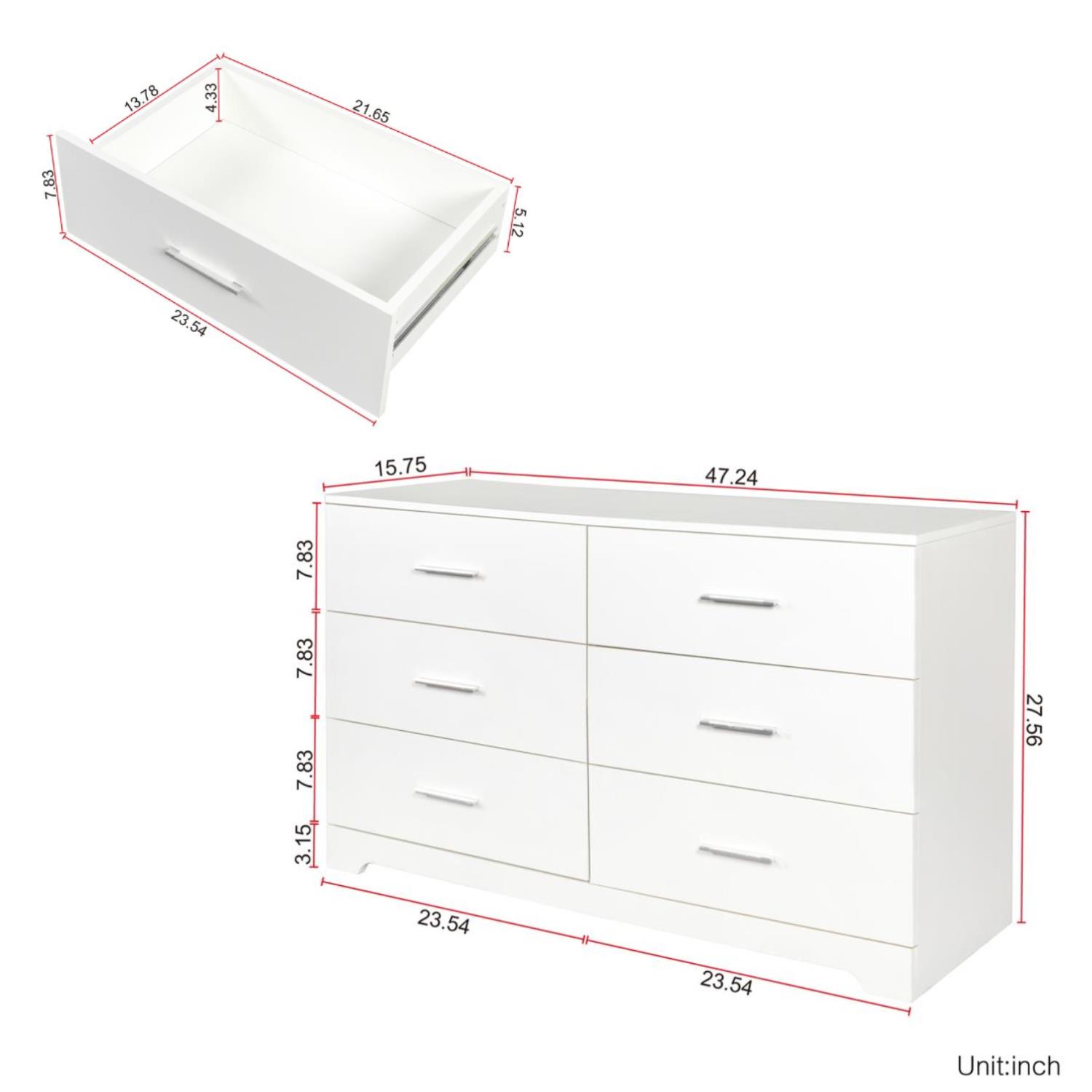 Double Dresser for Bedroom Storage Tower Clothes Organizer Chest of Drawers - Picture 4 of 10