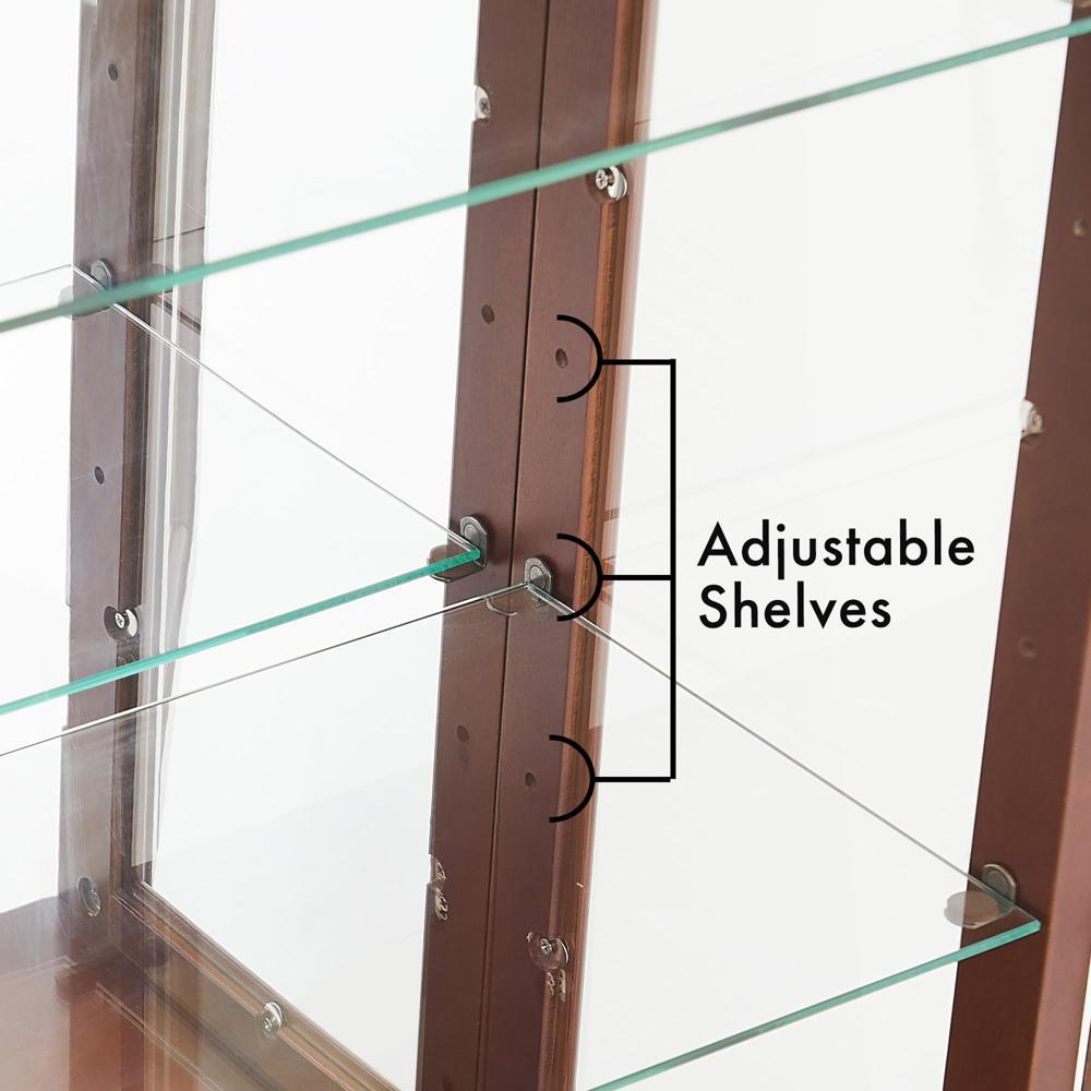 3 Tier Cabinet Lighted Diapaly Cabinet with Mirrored Back Panel