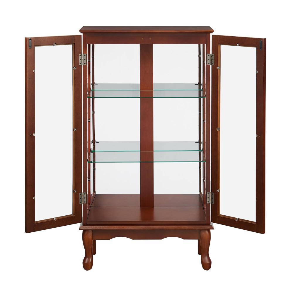 3 Tier Cabinet Lighted Diapaly Cabinet with Mirrored Back Panel