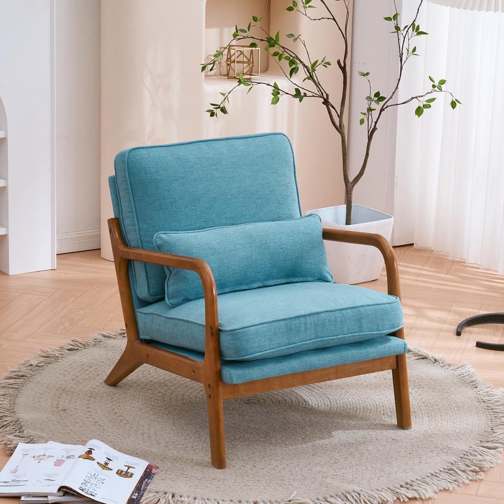 5 Color Modern Accent Chair Single Sofa Comfy Upholstered Chair Living Room