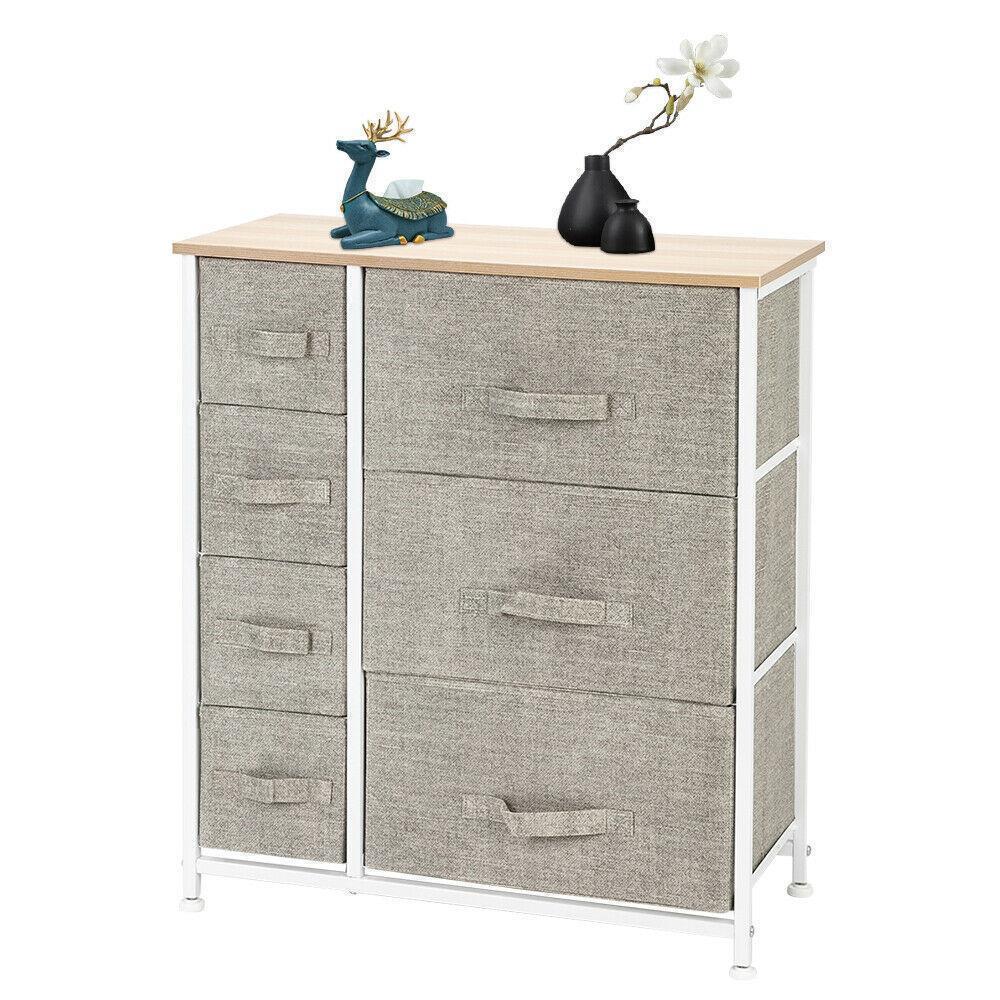 Drawers Dresser for Bedroom Cabinet Organizers Table Furniture with 7 Fabric Bin - Picture 14 of 16