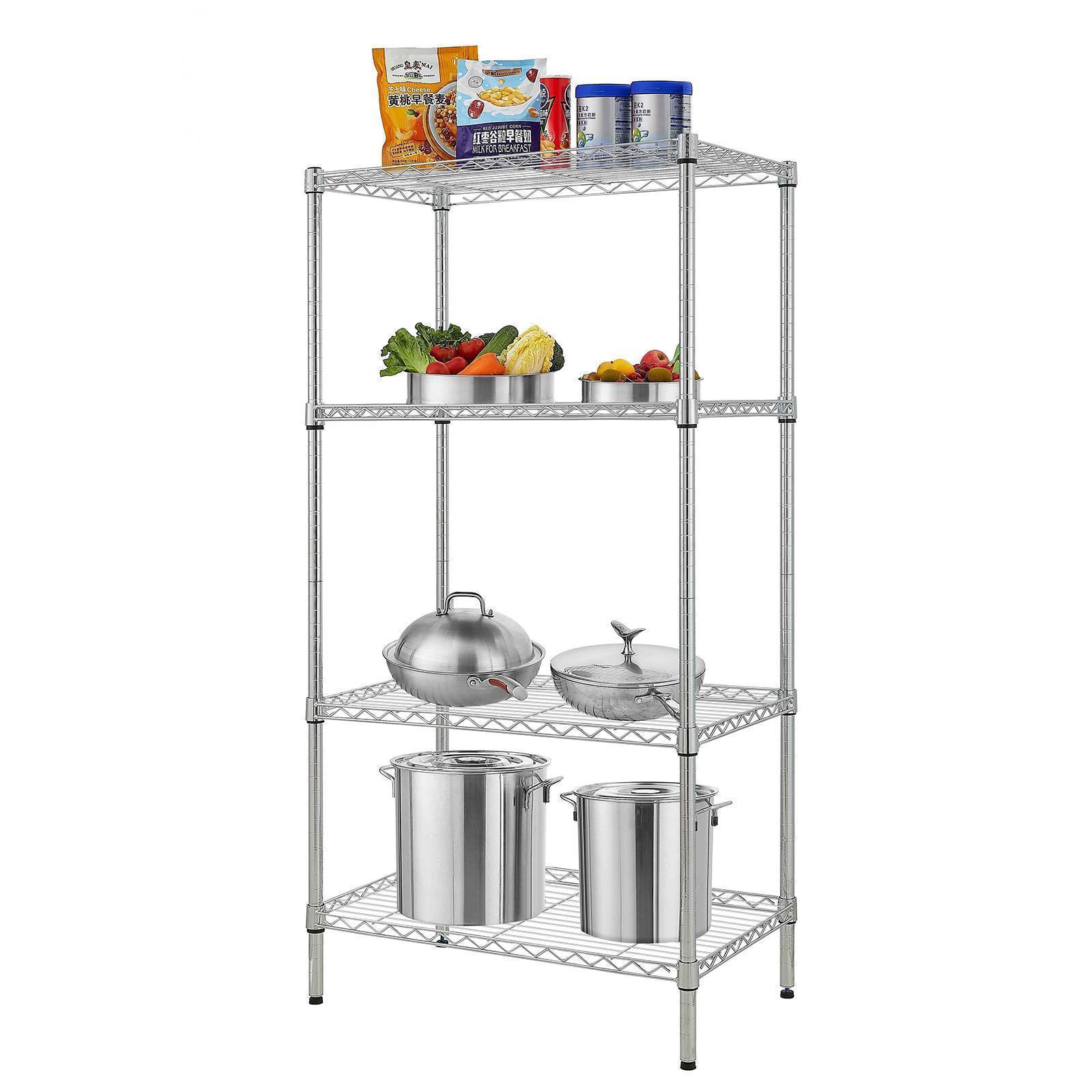 4/5/8-Tier Chrome Heavy-Duty Adjustable Shelving Unit Shelf Storage Organization