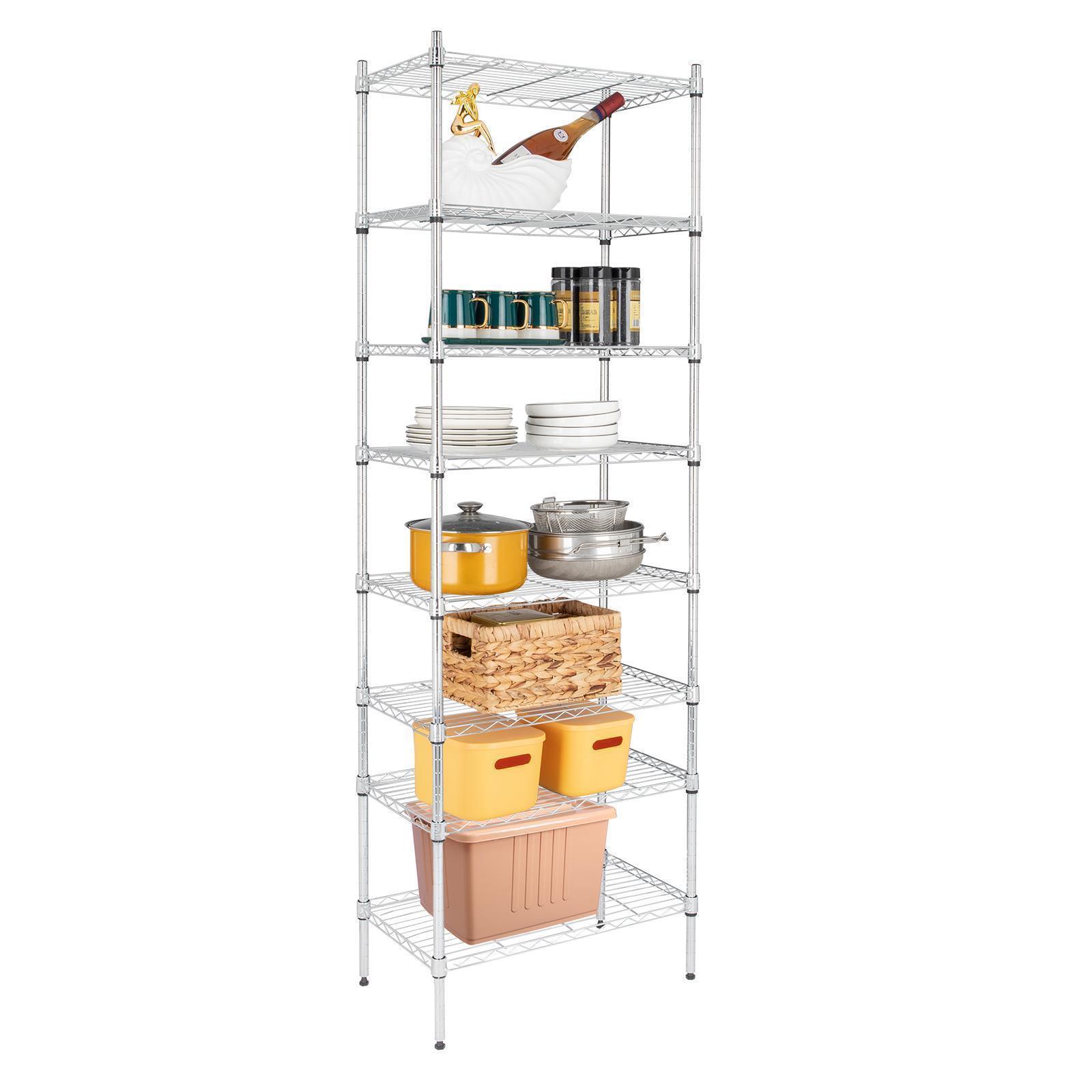 4/5/8-Tier Chrome Heavy-Duty Adjustable Shelving Unit Shelf Storage Organization