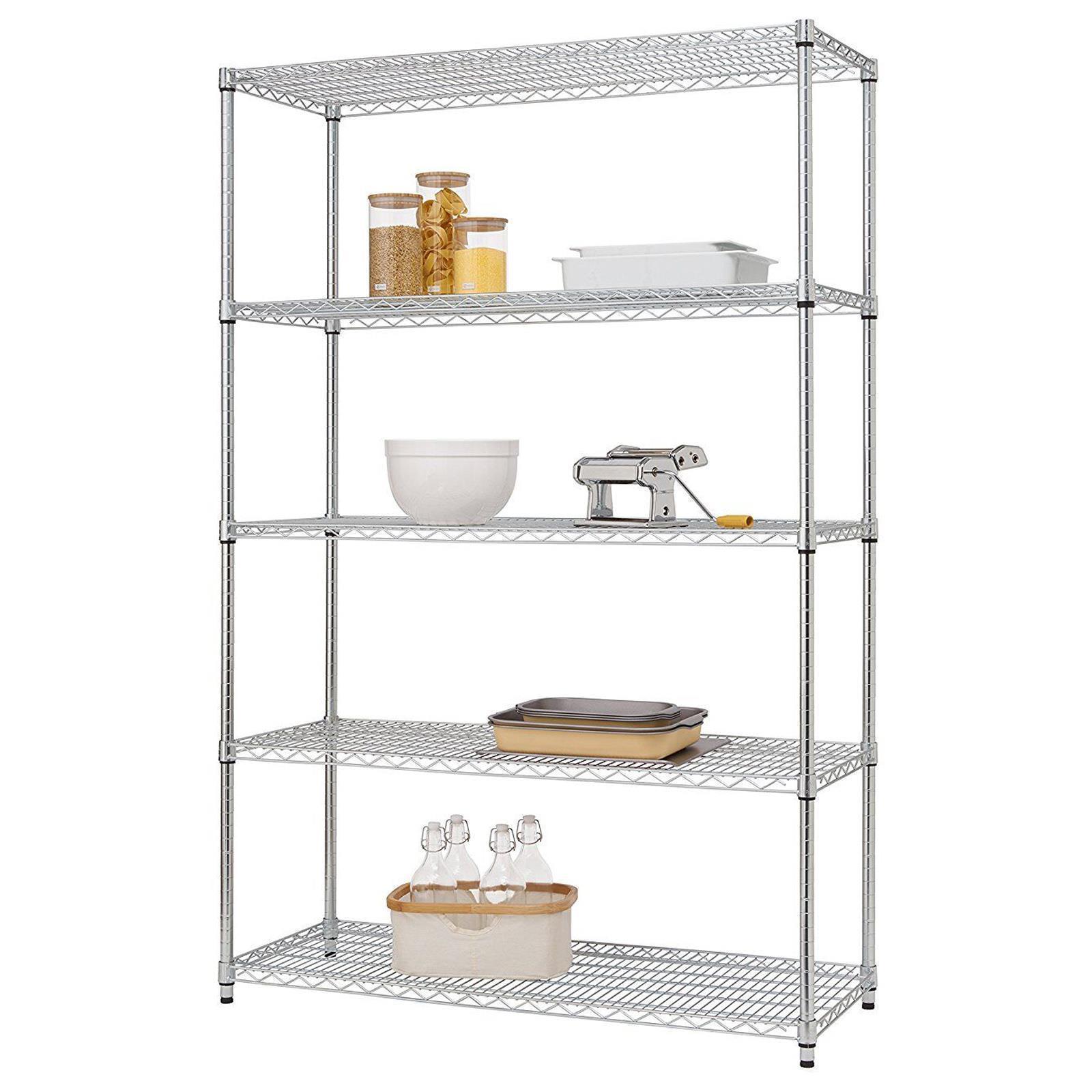 4/5/8-Tier Chrome Heavy-Duty Adjustable Shelving Unit Shelf Storage Organization