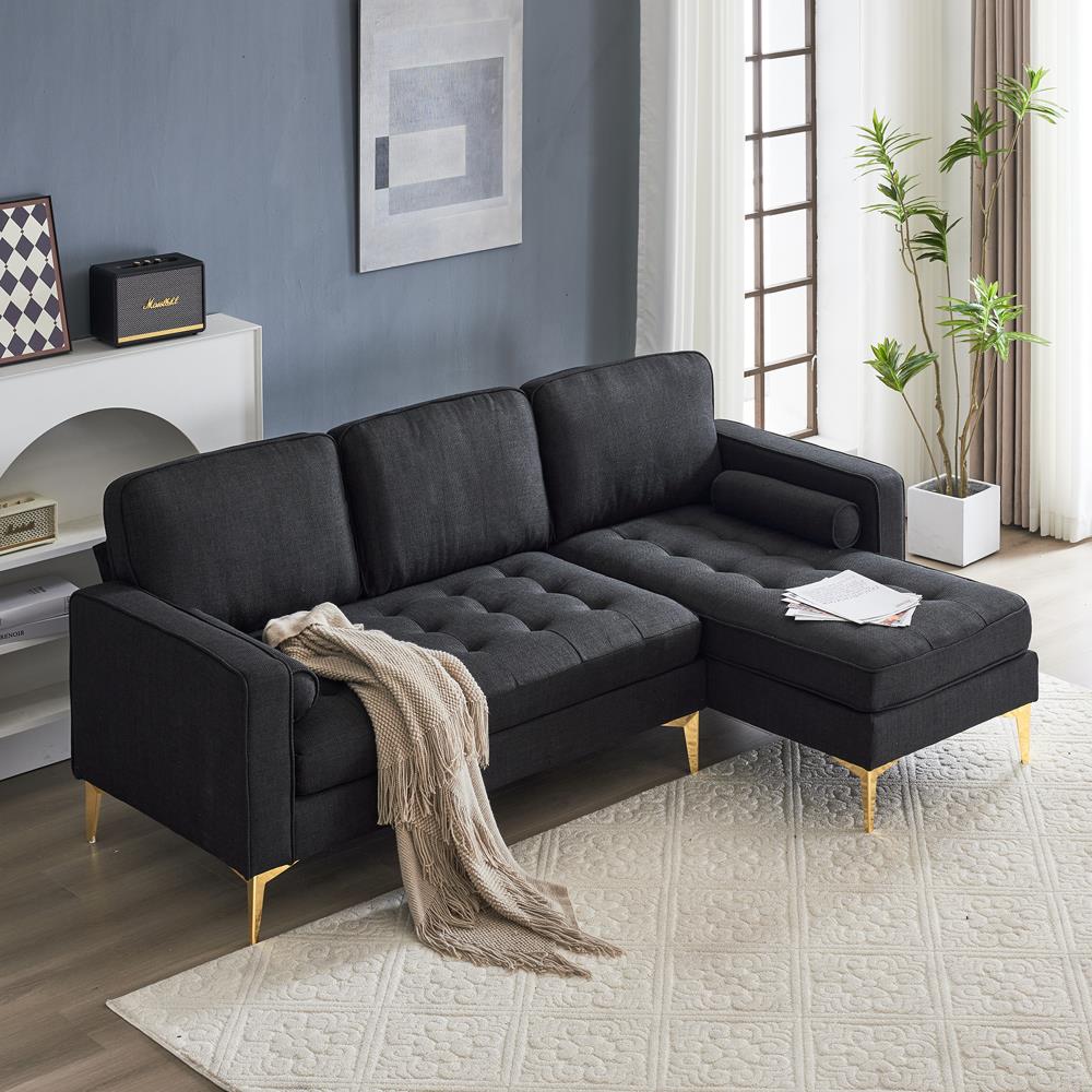 Modern Convertible Sectional Sofa Set L Shape Sofa Couch Chaise for Living Room - Picture 7 of 29