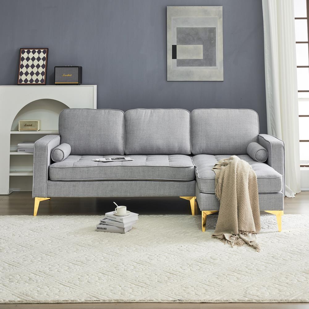 Modern Convertible Sectional Sofa Set L Shape Sofa Couch Chaise for Living Room - Picture 15 of 29