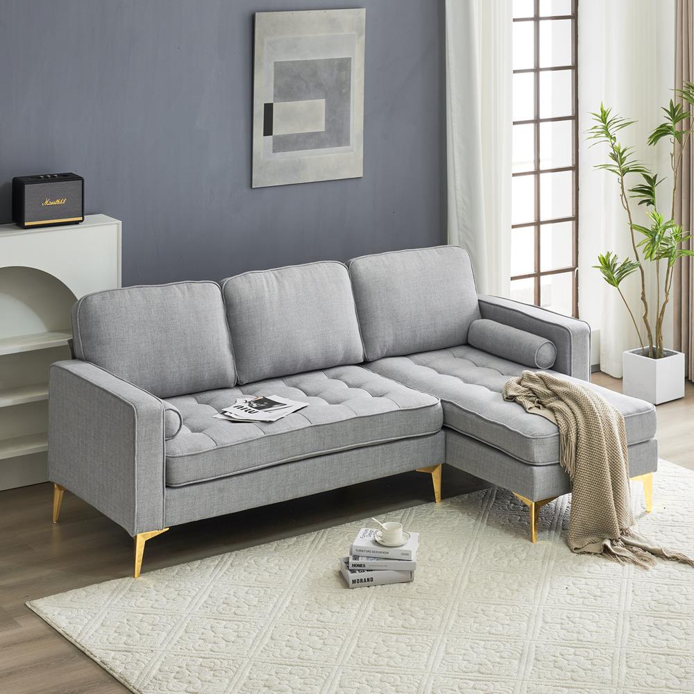 Modern Convertible Sectional Sofa Set L Shape Sofa Couch Chaise for Living Room - Picture 14 of 29