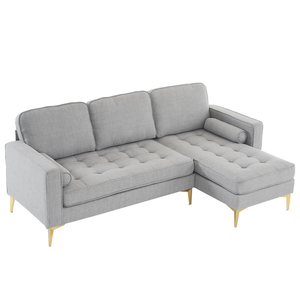 Modern Convertible Sectional Sofa Set L Shape Sofa Couch Chaise for Living Room - Picture 10 of 29