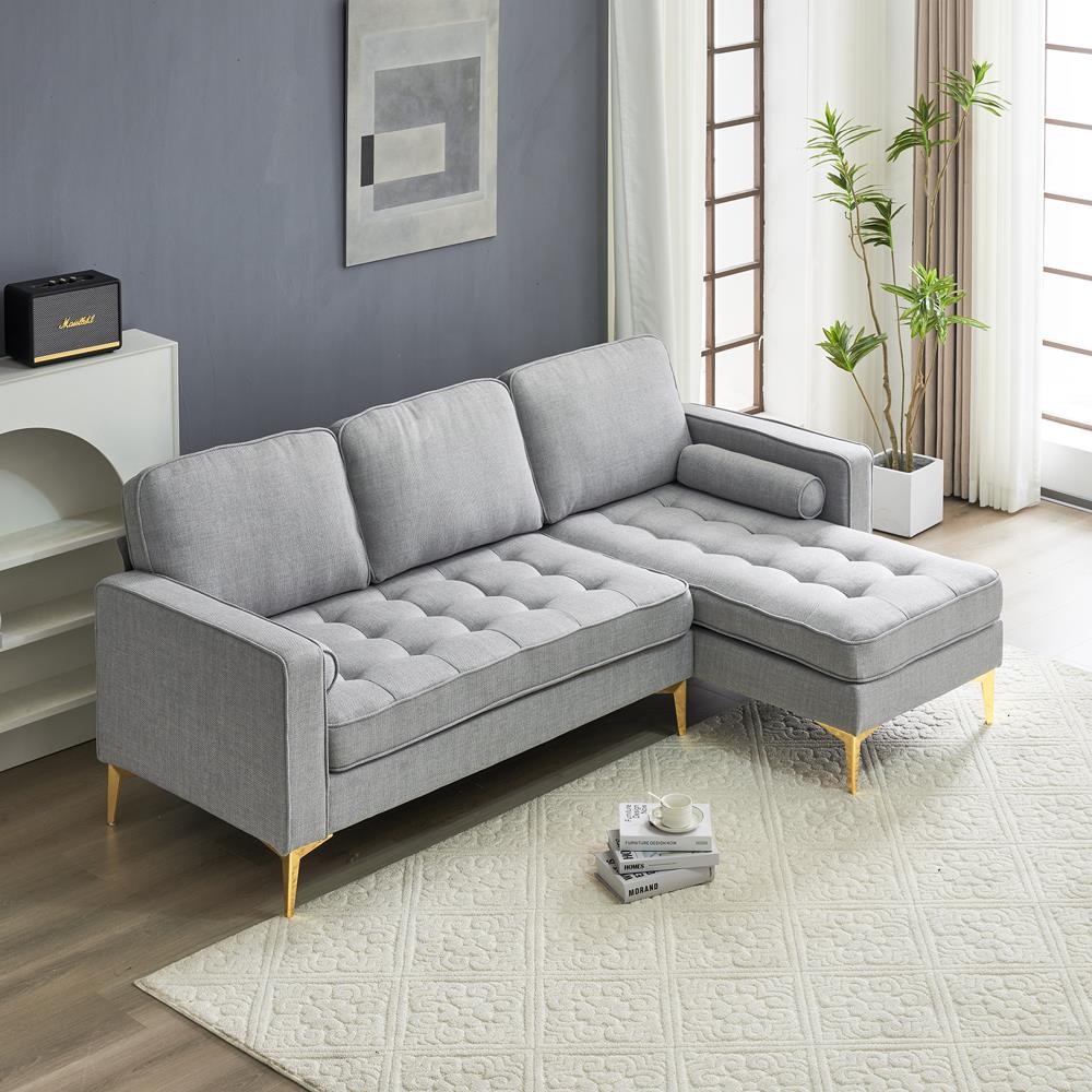 Modern Convertible Sectional Sofa Set L Shape Sofa Couch Chaise for Living Room - Picture 9 of 29