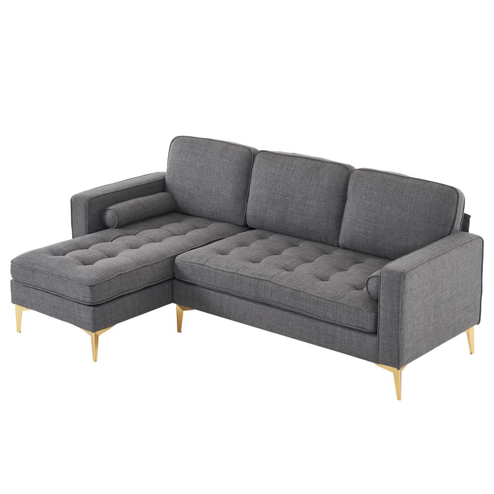 Modern Convertible Sectional Sofa Set L Shape Sofa Couch Chaise for Living Room - Picture 17 of 29