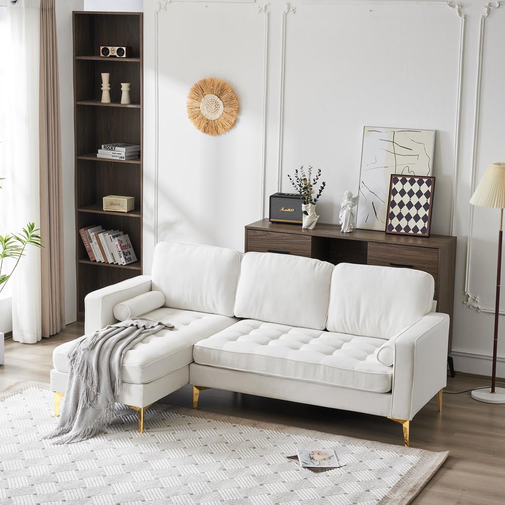 Modern Convertible Sectional Sofa Set L Shape Sofa Couch Chaise for Living Room - Picture 28 of 29