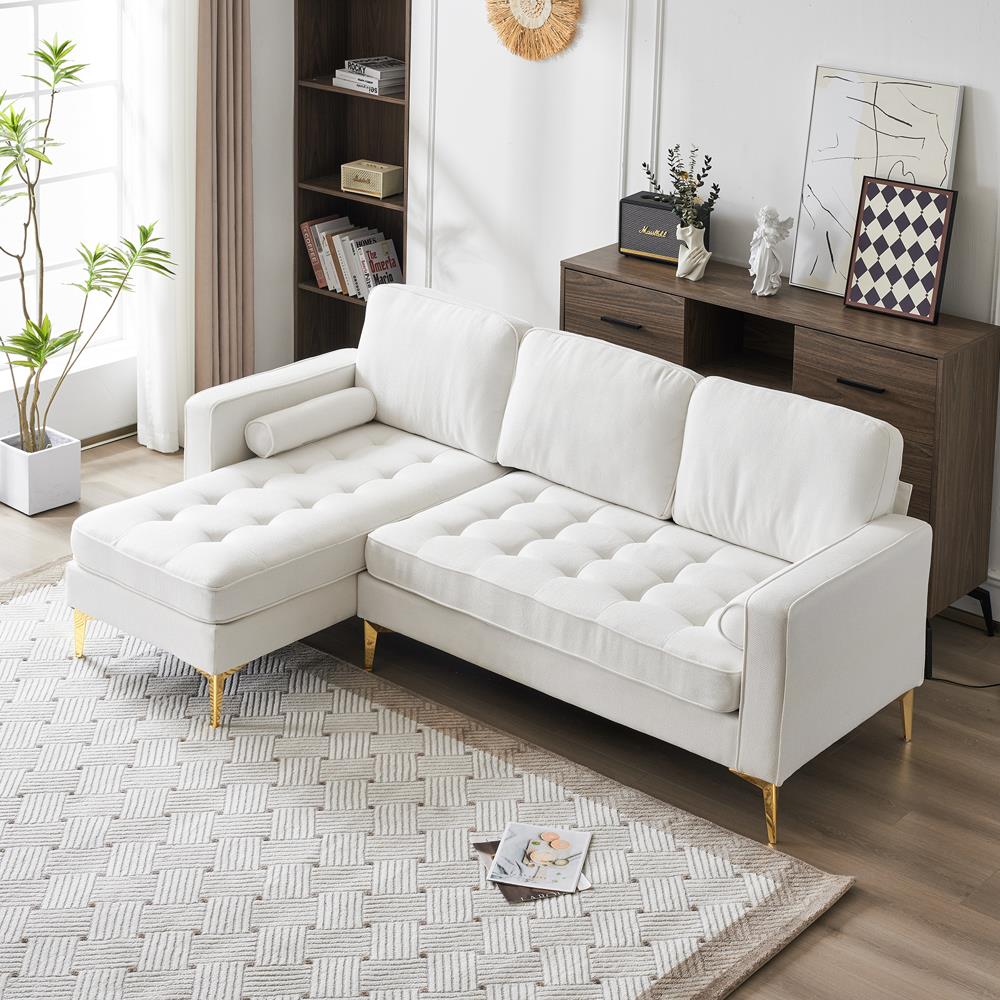 Modern Convertible Sectional Sofa Set L Shape Sofa Couch Chaise for Living Room - Picture 23 of 29
