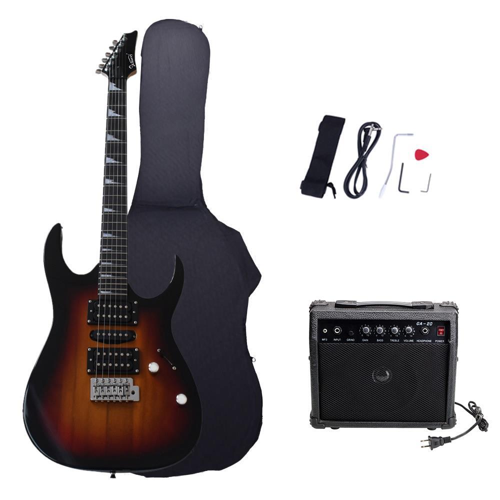 Glarry School Band 170 Style Electric Guitar Sets +Strap+Cord+Gigbag+Picks+AMP