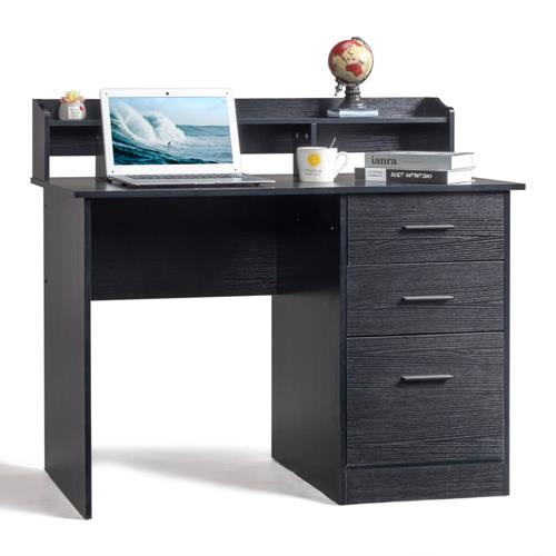 Computer Desk Home Office PC Laptop Gaming Table With 3 Drawers and Shelves - Picture 9 of 11