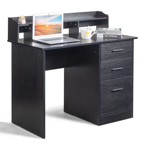 Computer Desk Home Office PC Laptop Gaming Table With 3 Drawers and Shelves - Picture 8 of 11