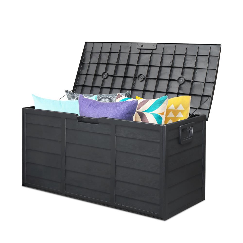 44 in 75 Gallon Resin Deck Box Storage Patio Garden Yard Waterproof with Wheels - Picture 18 of 21