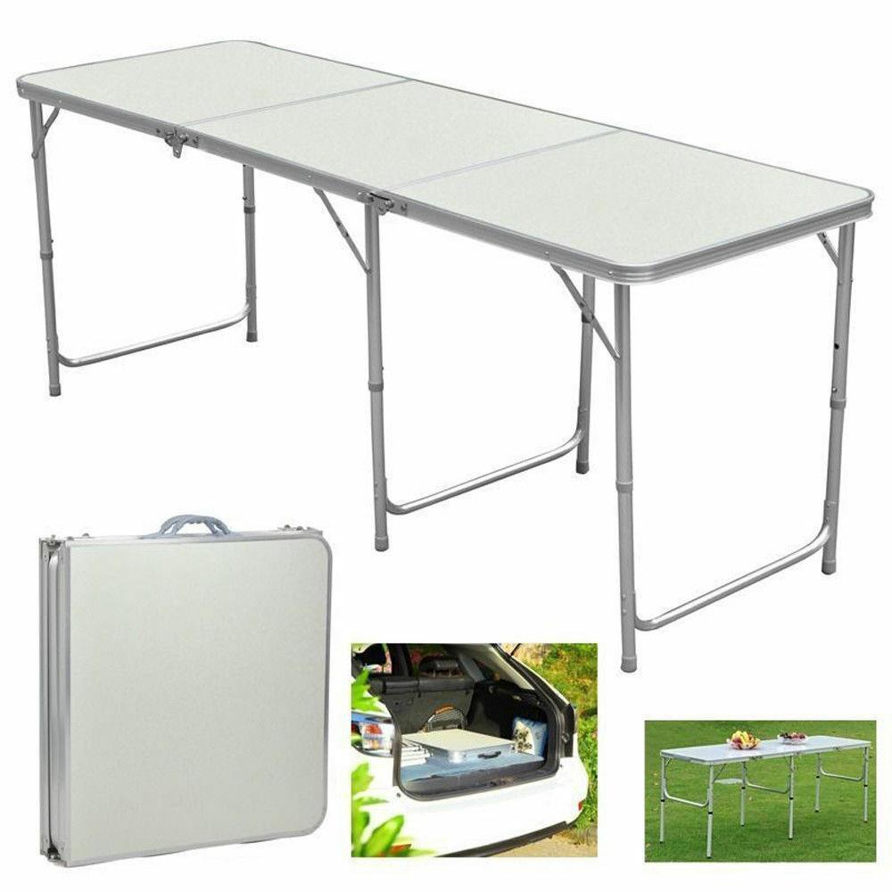 3'/ 4' / 6' Ft Aluminum Camping Folding Table Portable Office Camping Picnic BBQ - Picture 8 of 11