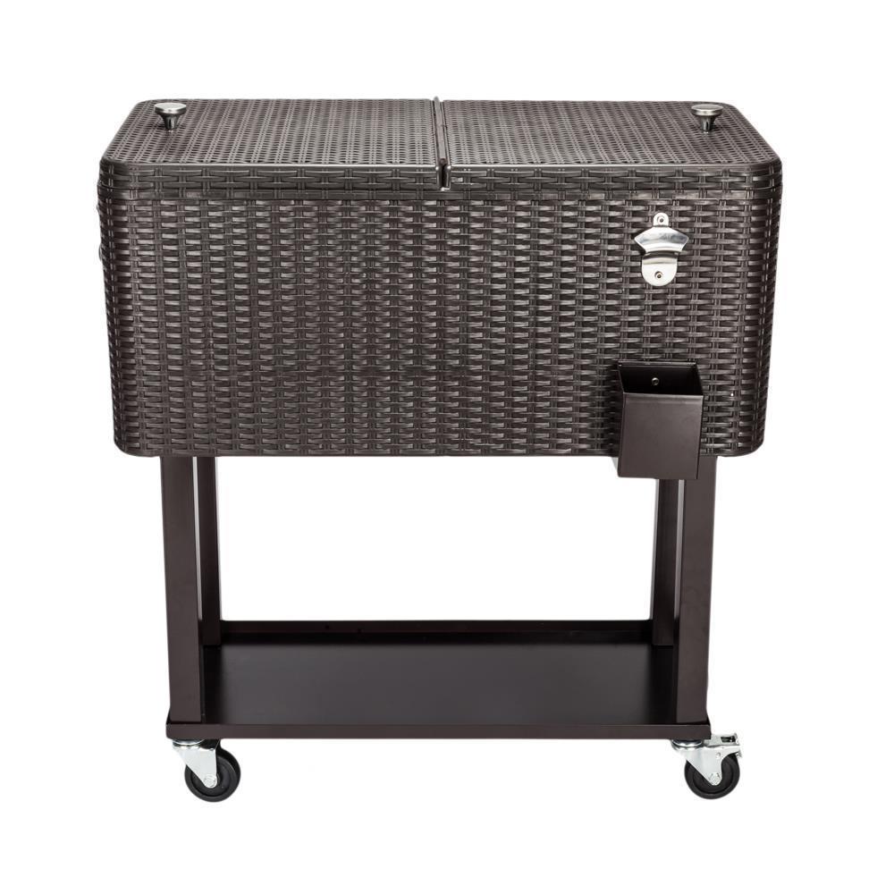 80Qt Outdoor Rolling Cooler Cart Ice Beer Beverage Chest Party Drink Camping - Picture 8 of 9