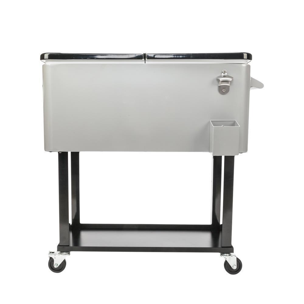 80Qt Outdoor Rolling Cooler Cart Ice Beer Beverage Chest Party Drink Camping - Picture 7 of 9