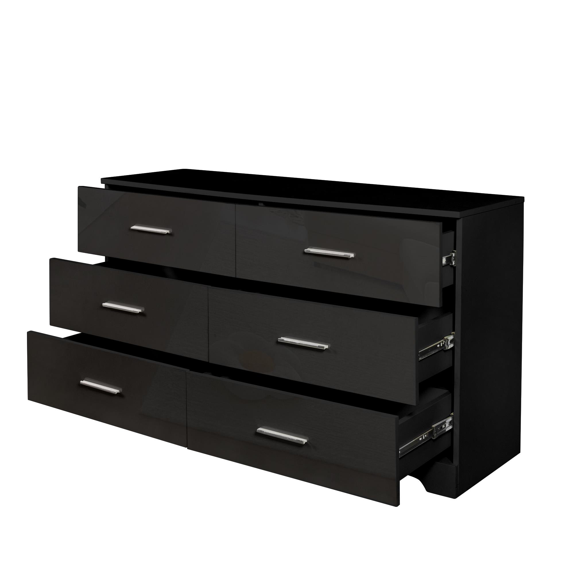 6 Drawer Double Dresser Clothing Chests of Storage Organizer Cabinet ...
