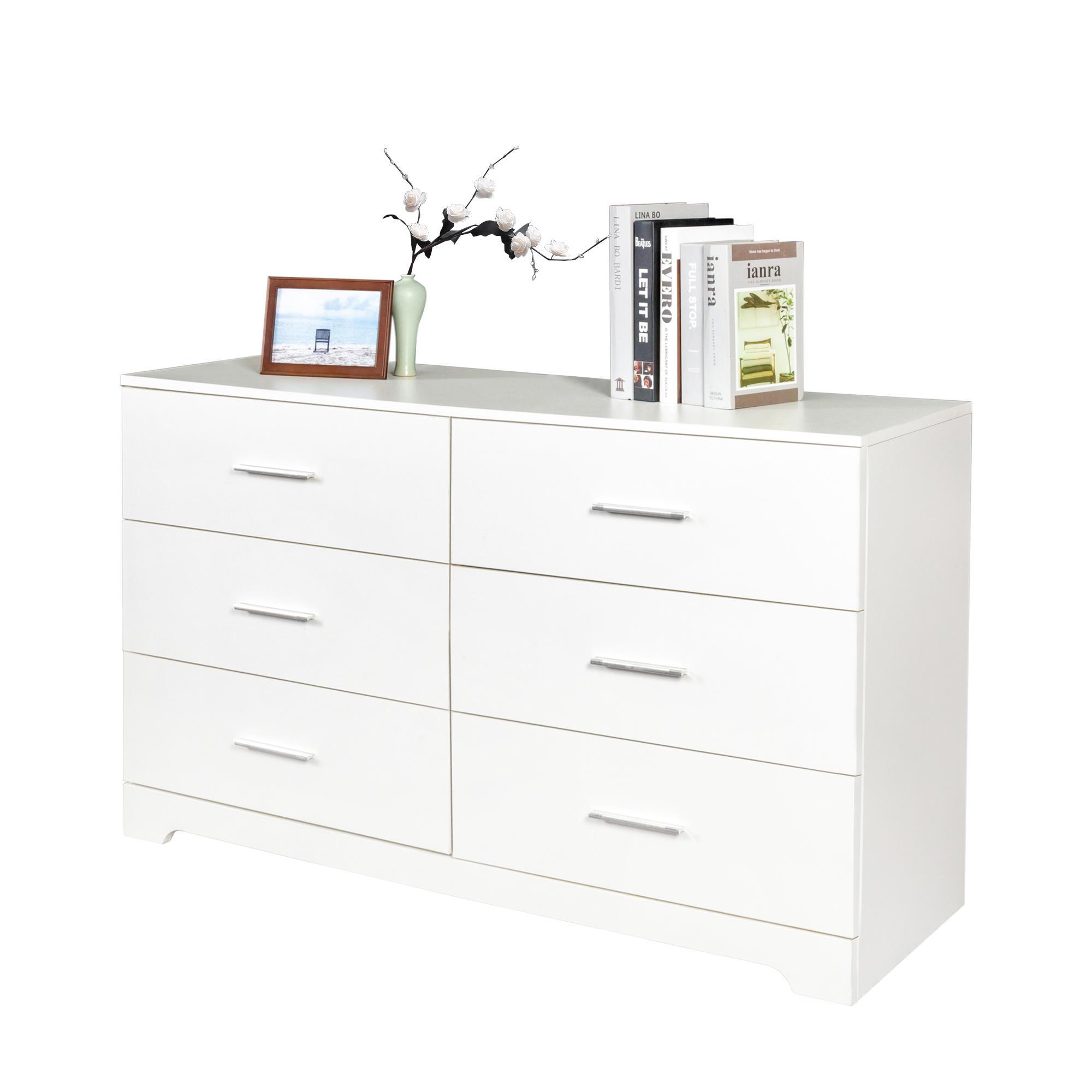 6 Drawer Double Dresser Clothing Chests of Storage Organizer Cabinet ...