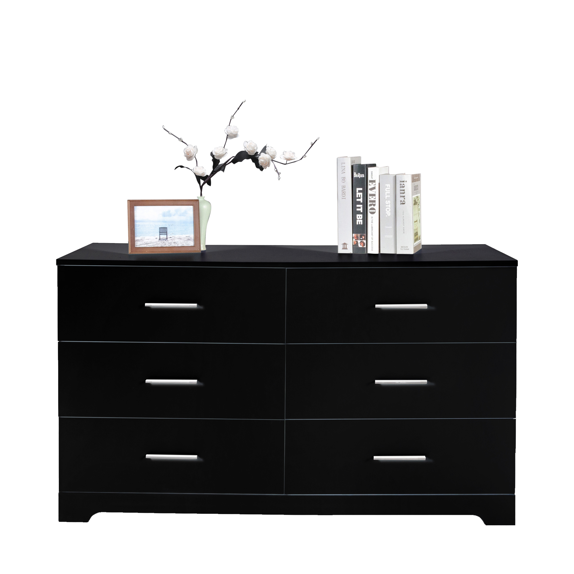 Bedroom Double Storage Dresser 6/8 Drawers with Cabinet Wood Furniture Bedroom - Picture 9 of 12