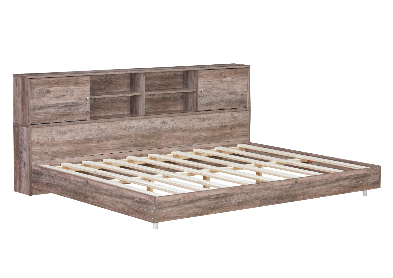 Full Size Daybed Frame with Storage Bookcases 2 Color Options