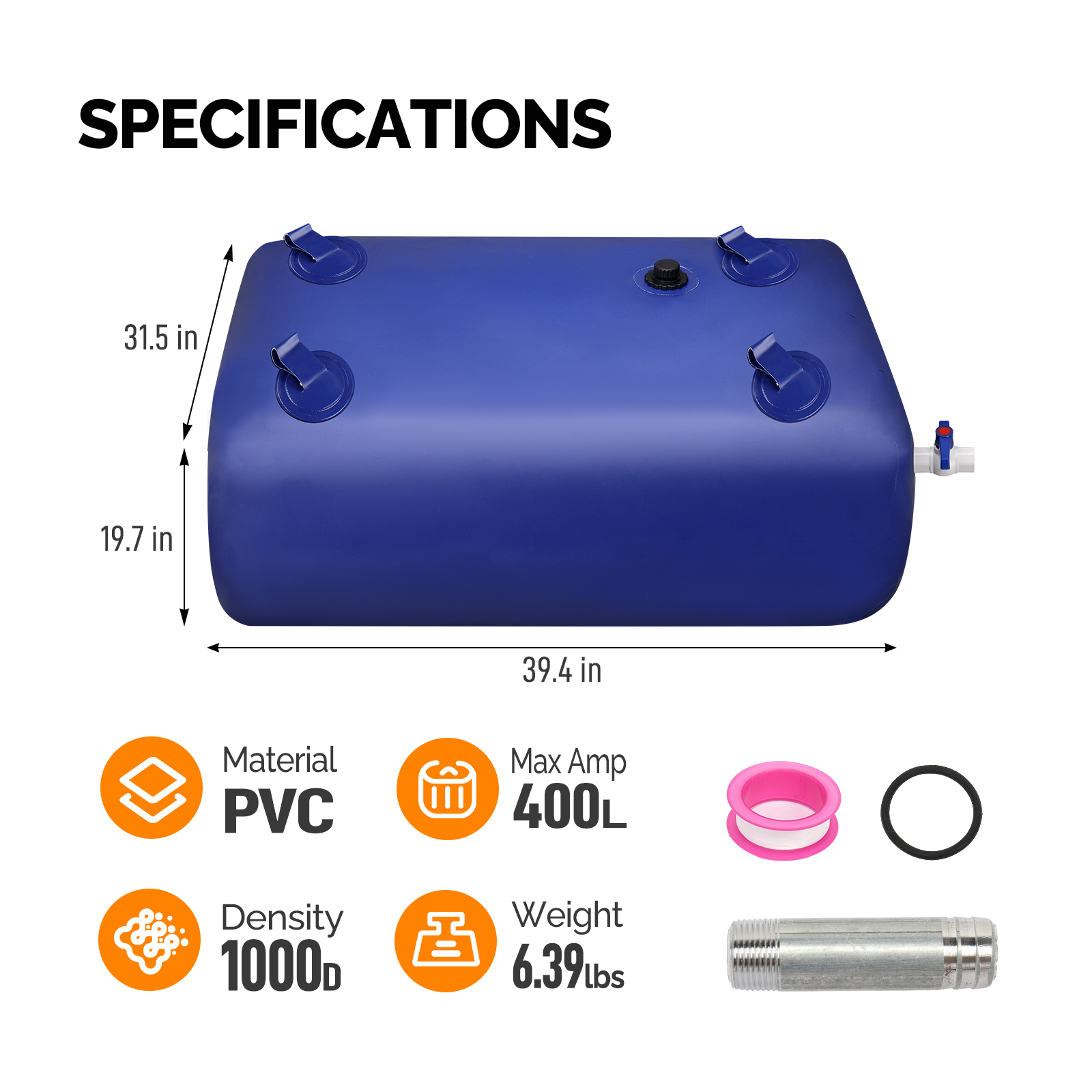 29/100 Gallon Water Tank Collapsible Storage Container Bag Bladder for Camping - Picture 8 of 8