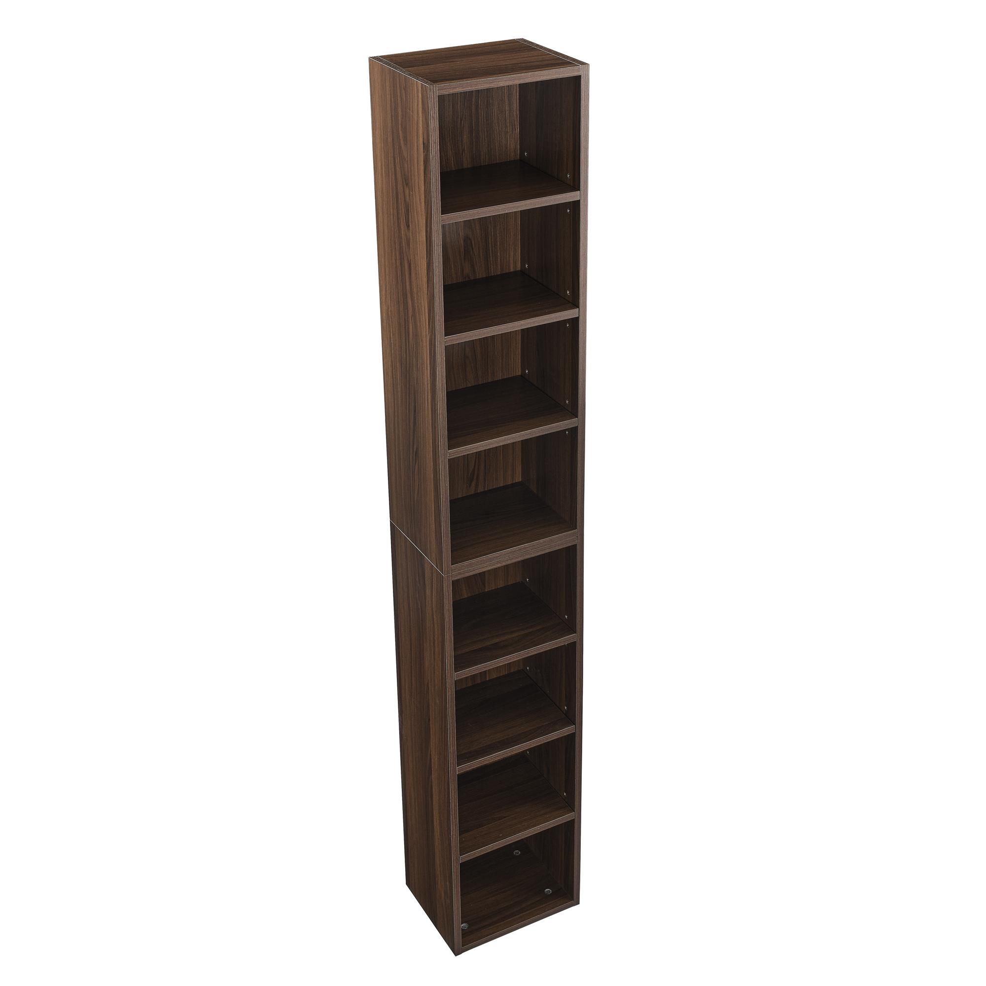 8-Tier Slim Storage Cabinet Tower Rack Tall Narrow Bookshelf w/Adjustable Shelve