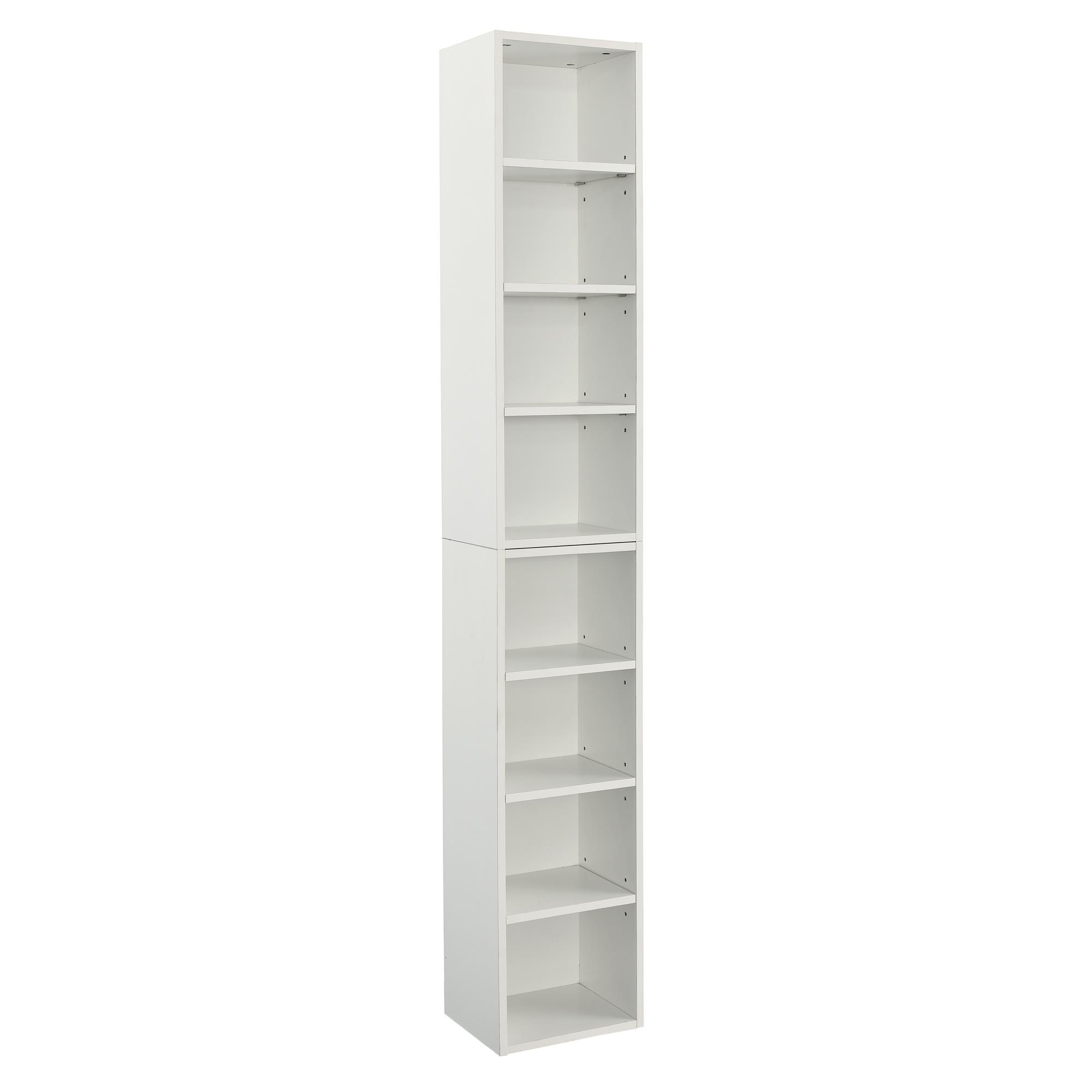 8-Tier Slim Storage Cabinet Tower Rack Tall Narrow Bookshelf w/Adjustable Shelve