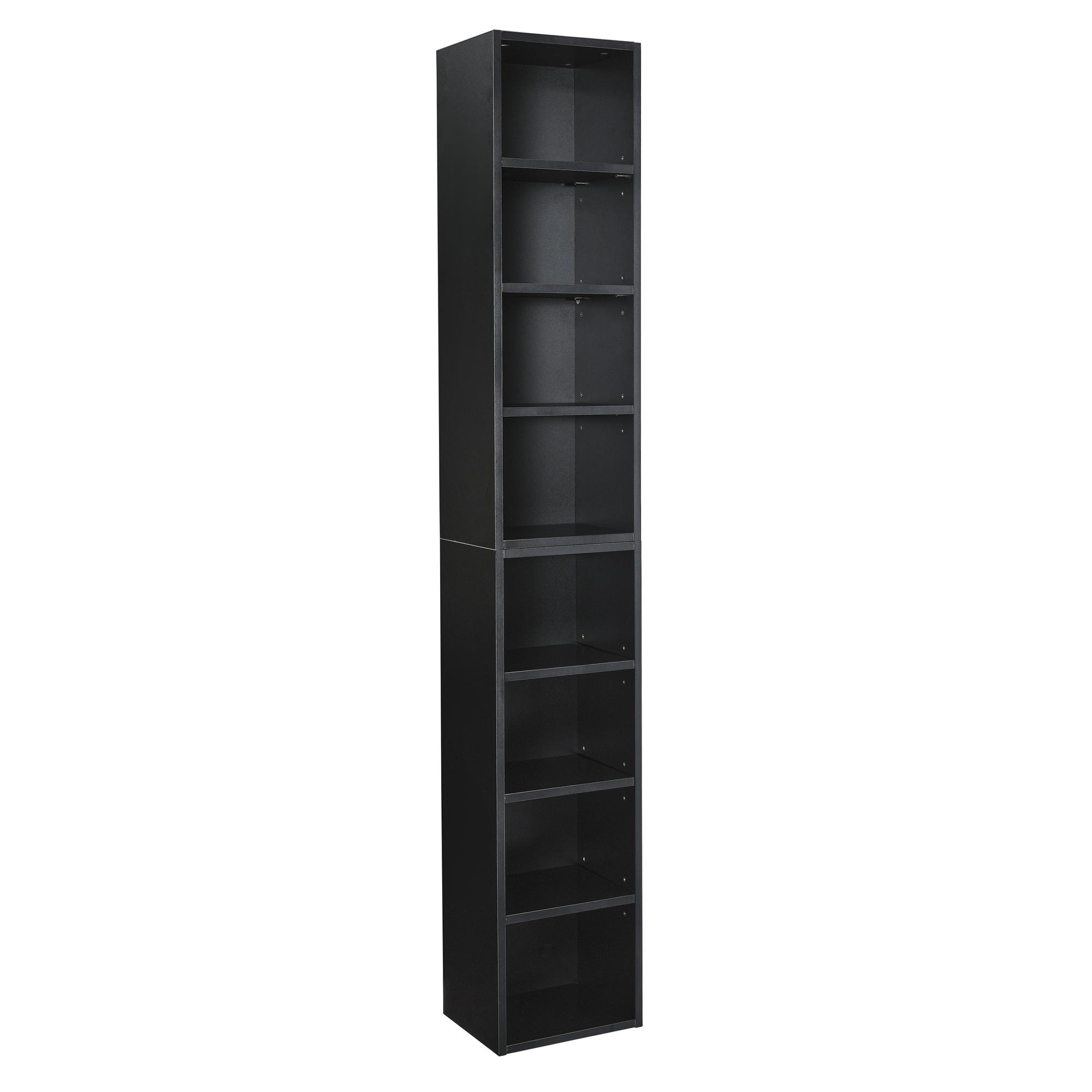 8-Tier Slim Storage Cabinet Tower Rack Tall Narrow Bookshelf w/Adjustable Shelve