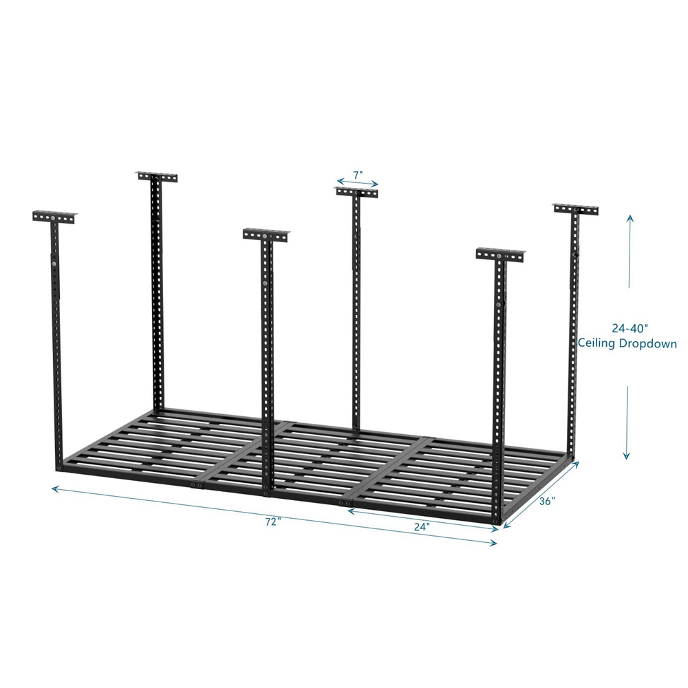 3x 6/8FT HEAVY DUTY Steel Overhead Garage Adjustable Ceiling Storage Rack 750lbs