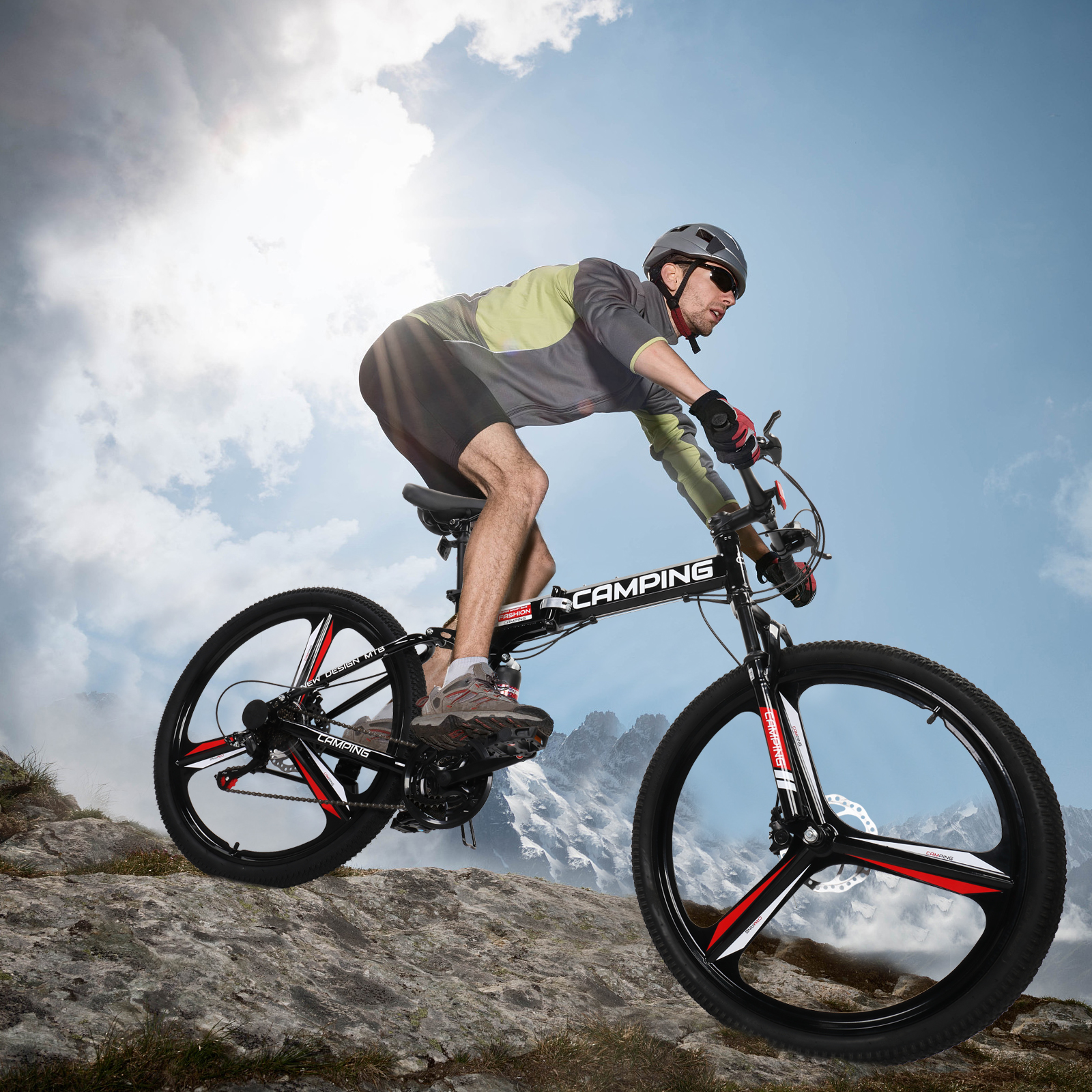26 in Folding Mountain Bike Full Suspension MTB Bikes 21 Speeds Bicycle - Picture 9 of 17