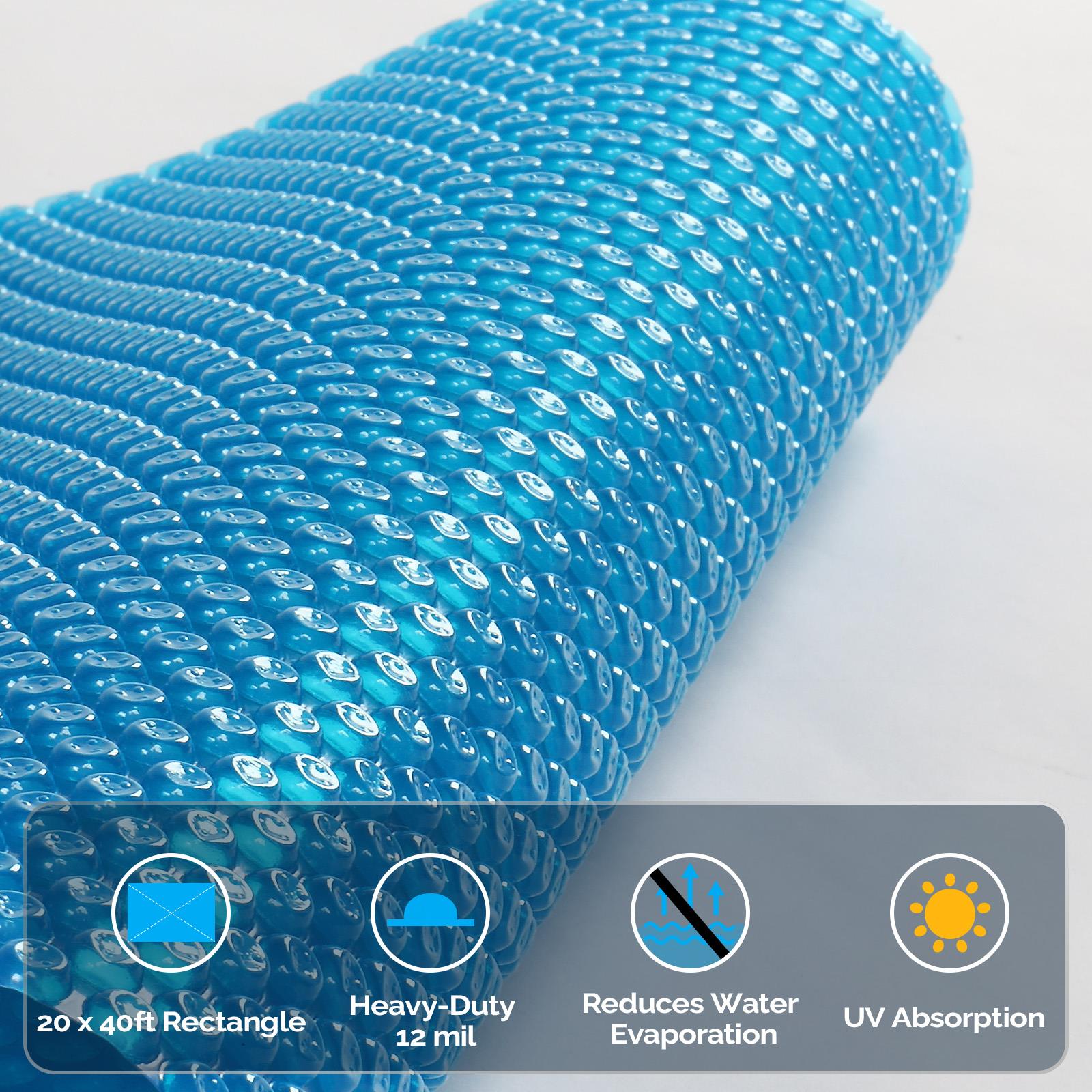 Rectangular Solar Cover 12mil Heat Retaining Blanket for Swimming Inground Pool