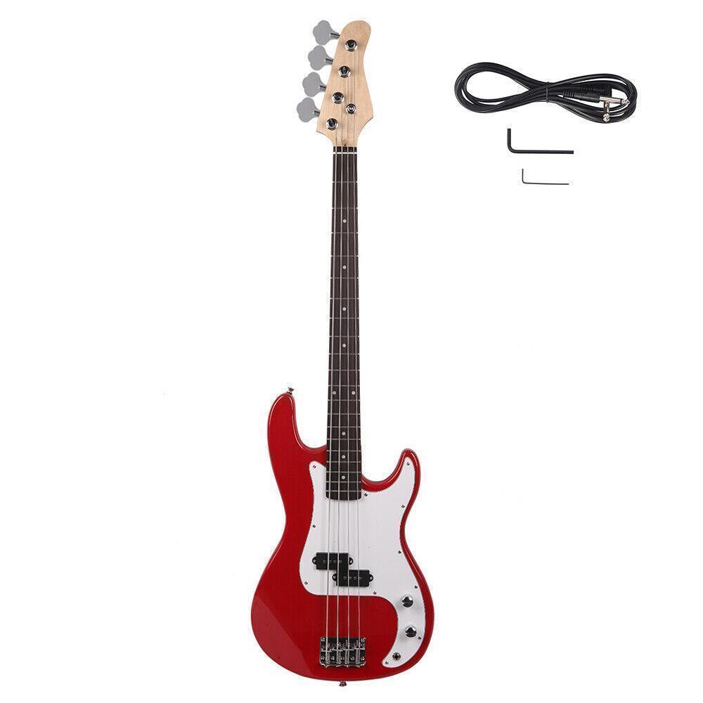 Color:Red:New 4 Strings Fire Style Electric GP Bass Guitar for School Band Beginner