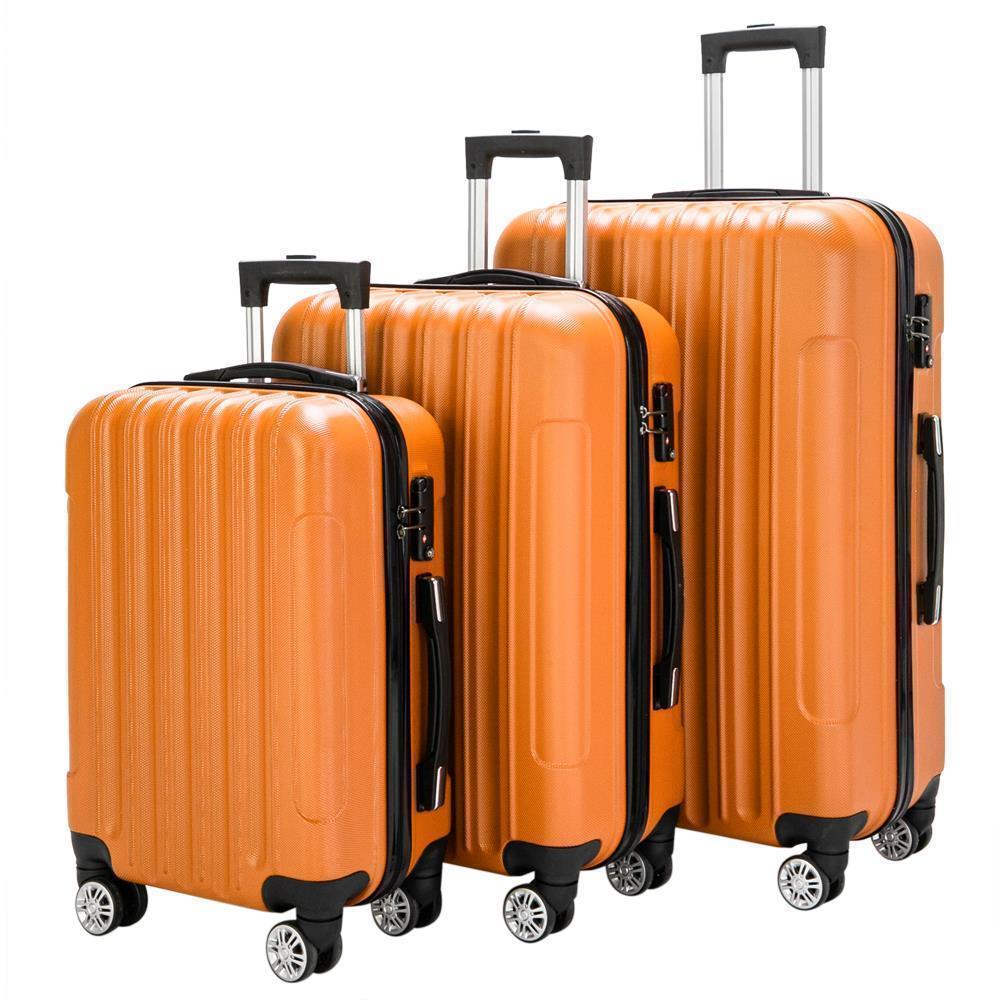 20"/24"/28" Trolley Case 3-Piece Hardside Spinner Luggage Suitcase Bag Set w/TSA