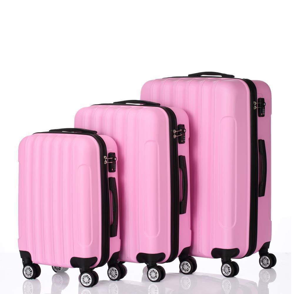 20"/24"/28" Trolley Case 3-Piece Hardside Spinner Luggage Suitcase Bag Set w/TSA