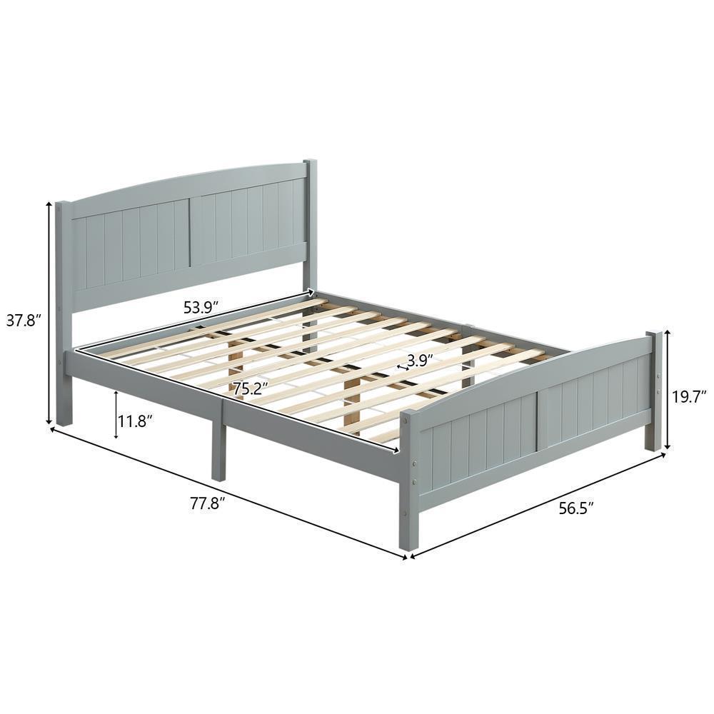 Queen Full Twin Size Platform Bed Frame Mattress Foundation w/ Wood Slat Bedroom - Picture 15 of 16