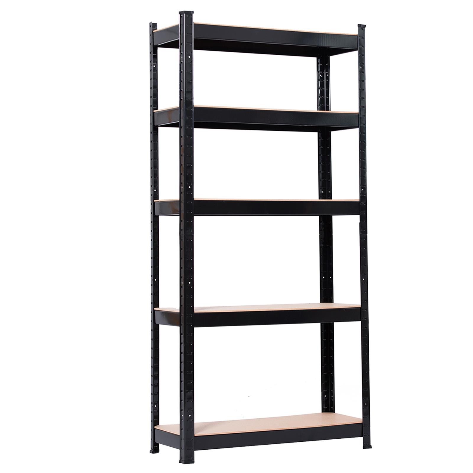 Heavy Duty 71"H Shelf Unit Garage Steel Metal Storage 5 Tier MDF Organizer