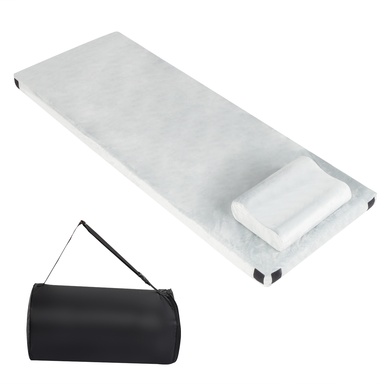 1-2 Pcs Memory Foam Camping Mattress Pad Portable Roll Up Sleeping Mat