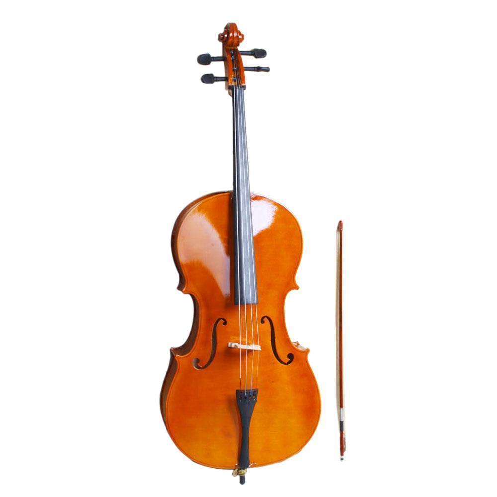 Color:Natural:4/4 Size High Quality Professional Basswood Acoustic Cello +Bag+Bow+Rosin+Bridge