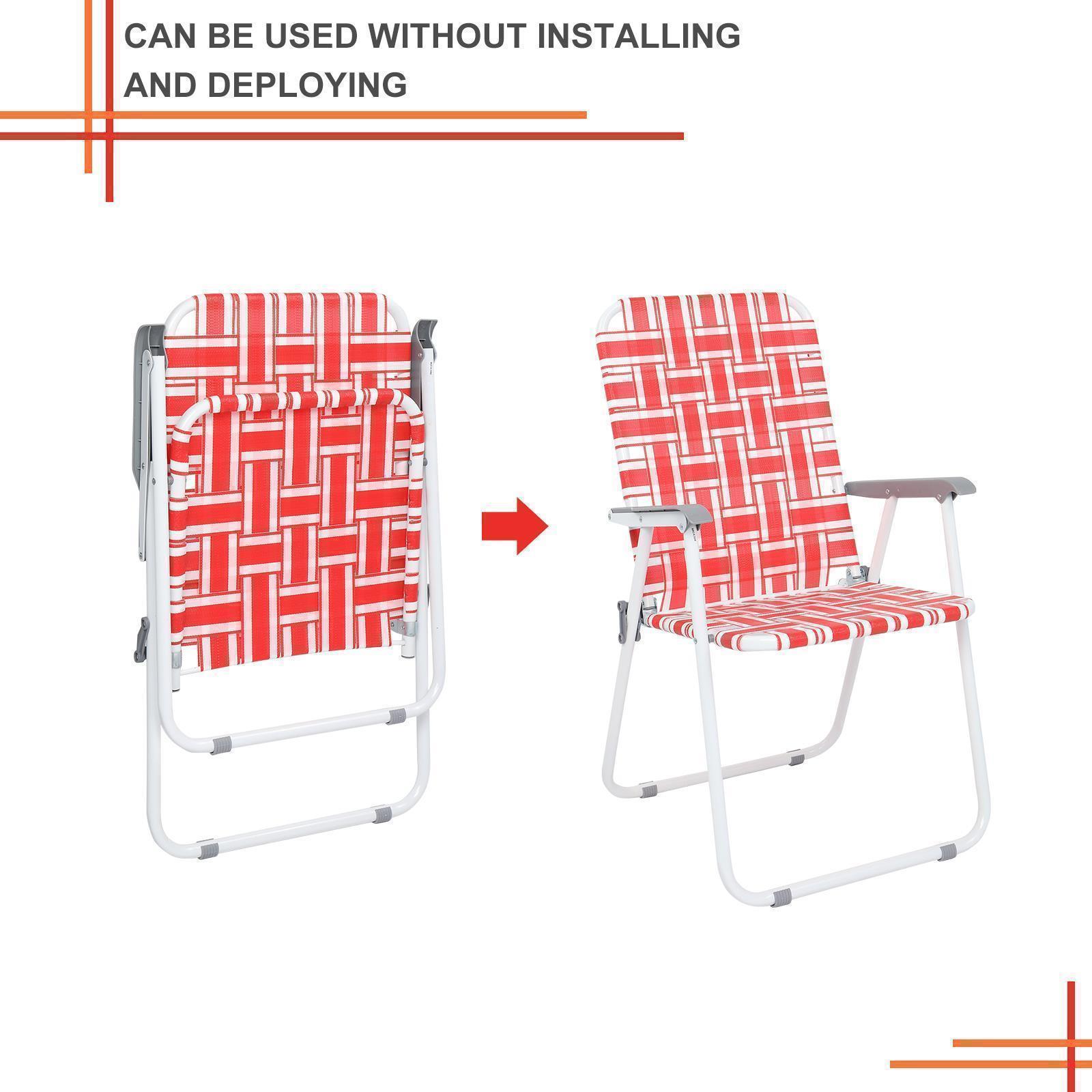 Set of 2 Portable Patio Folding Web Chair Set Portable Beach Camping Chair