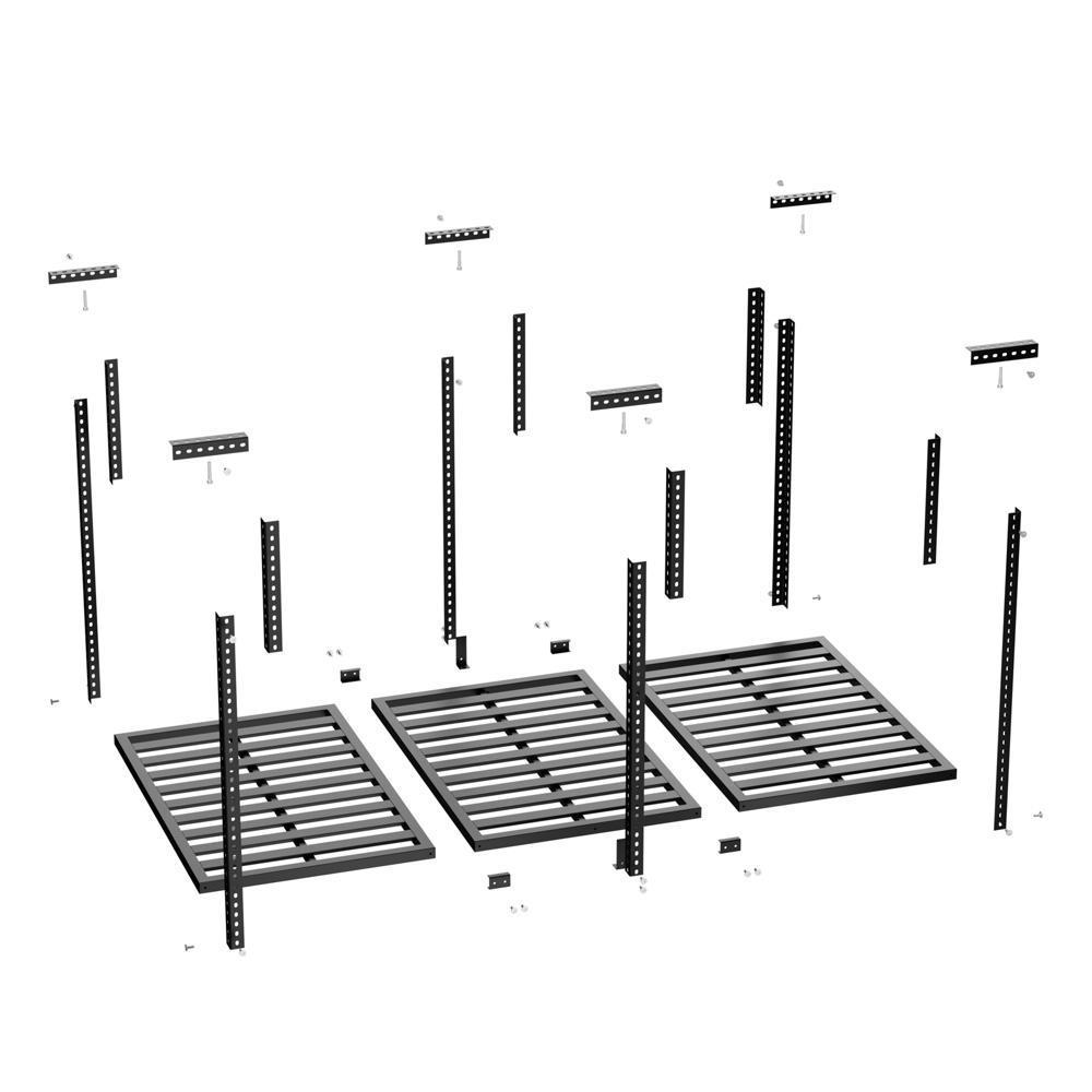 Garage Ceiling Mount Storage Rack Adjustable Metal Overhead Organizer Shelves