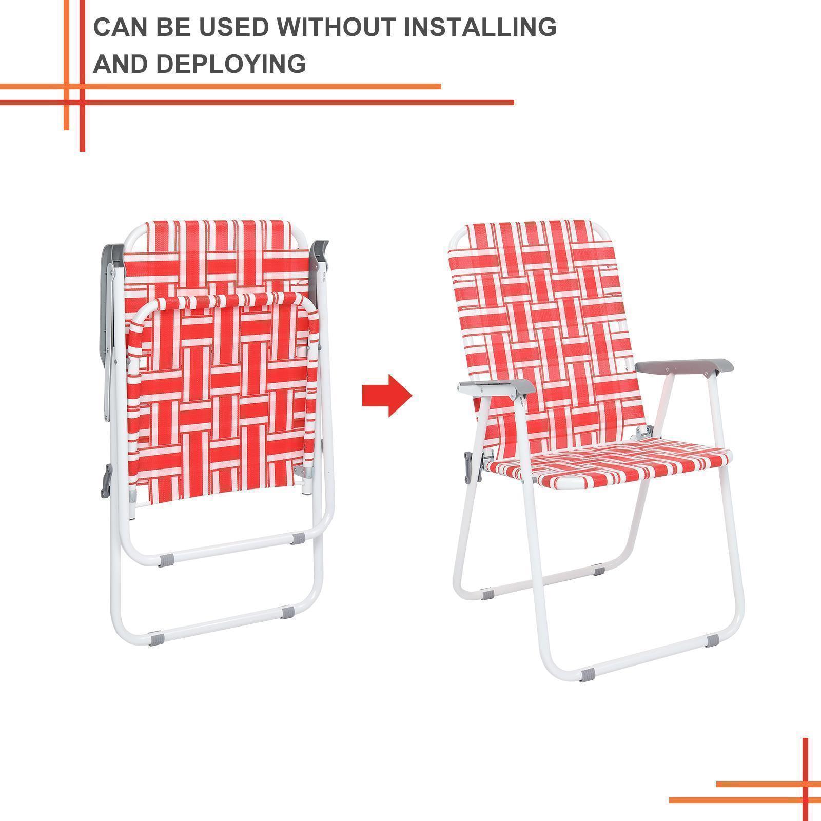 Outdoor 2 Pack Portable Folding Web Beach Chairs Garden Webbed Strap Camping