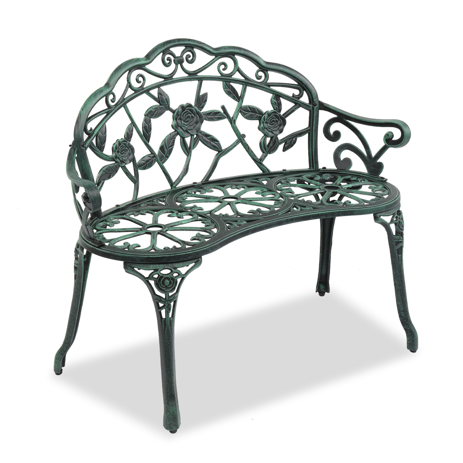 Patio Garden Bench Park Yard Outdoor Furniture Rose Stye Porch Chair Seat - Picture 11 of 13